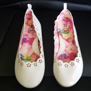 Girls white flats